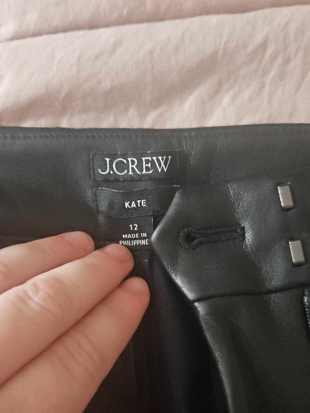 J.Crew Black Leather 'Kate' Skirt